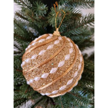 Новорічні кулі золоті Ø100мм, ціна за набір 2 шт (SH198)